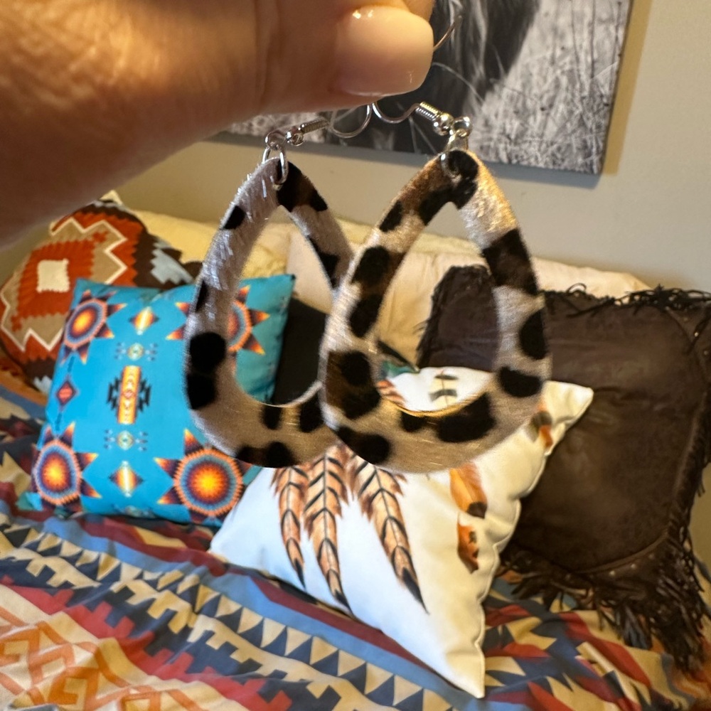Leopard Print Teardrop Earrings
